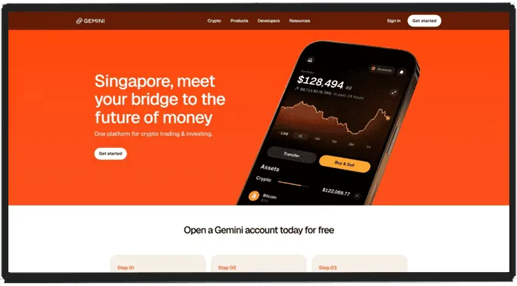 Gemini Exchange Screenshot